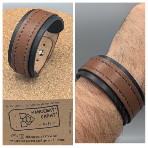 Bracelet manchette cuir