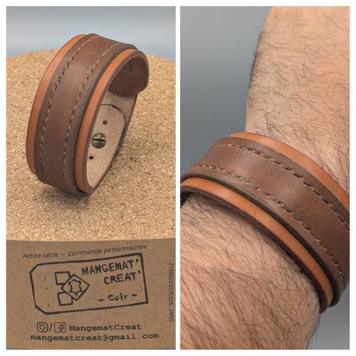 Bracelet manchette cuir