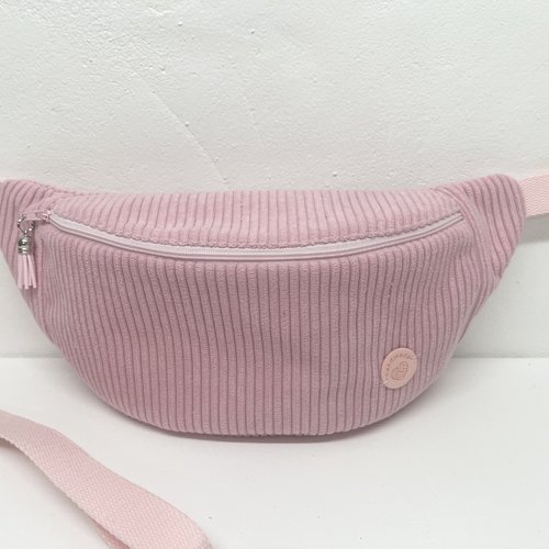 Sac banane velours rose