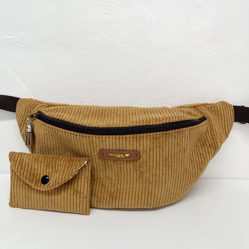 Sac banane velours ocre