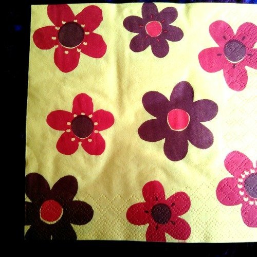 Serviette papier/napkin  "fleur stylisée"