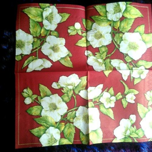 Serviette papier/napkin  "fleurs de pommier"