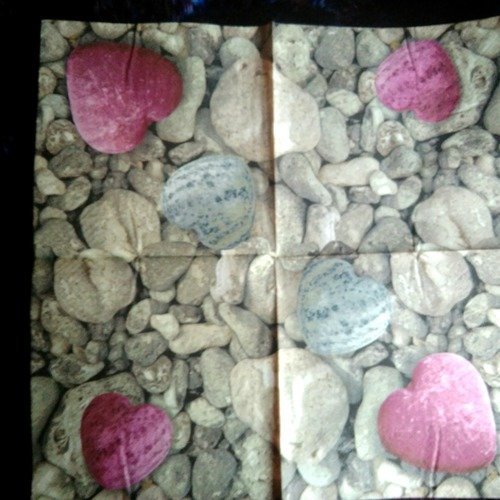 Serviette papier/napkin "cœur, st valentin" 