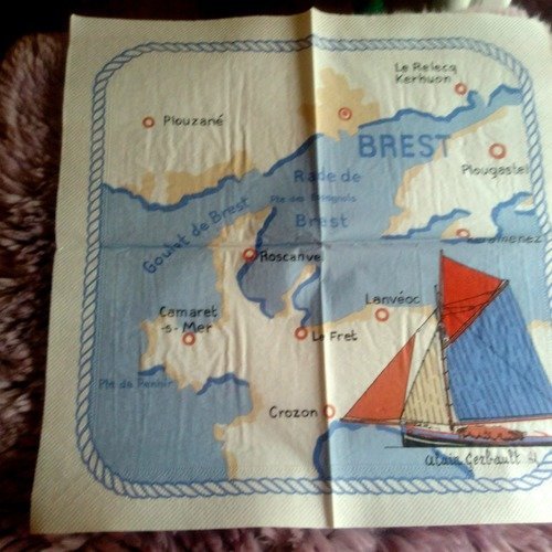 Serviette papier "voilier" 