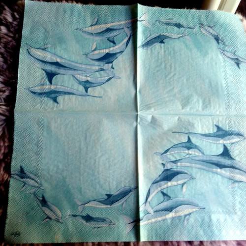 Serviette papier/napkin  "dauphin" 