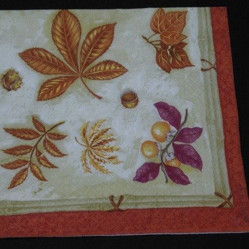 Serviette papier/napkin  "feuilles d'automne" 