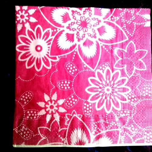 Serviette papier/napkin "fleurs stylisées" 