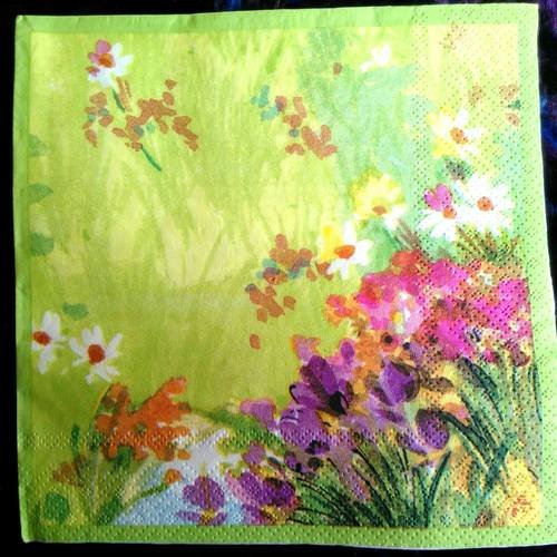 Serviette papier/napkin  "fleurs des champs" 