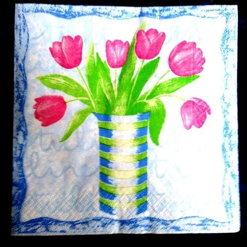 Serviette papier/napkin "tulipe" 