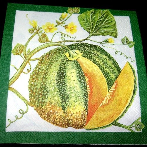 Serviette papier/napkin  fruit  "melon" 