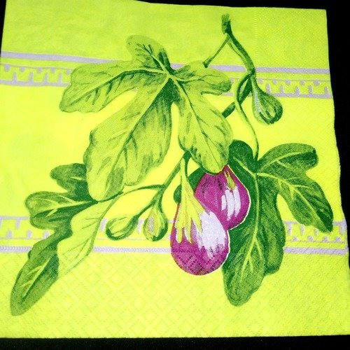 Serviette papier/napkin  fruits  "figue"