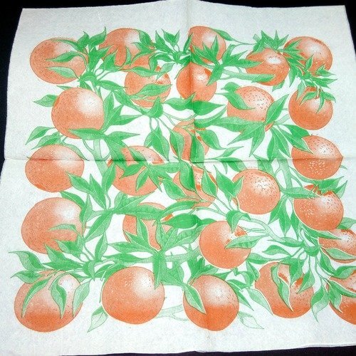 Serviette papier/napkin  fruit  "orange"