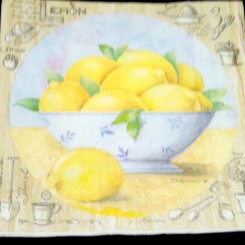 Serviette papier/napkin  fruit "coupe de citrons" 