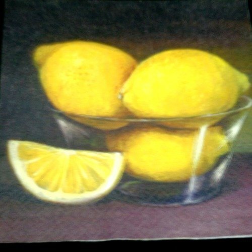 Serviette papier/napkin  fruit "coupe de citrons" 