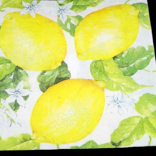 Serviette papier/napkin  fruit "citrons" 