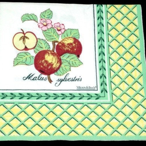 Serviette papier/napkin  fruit "pomme rouge, décor villeroy & boch" 