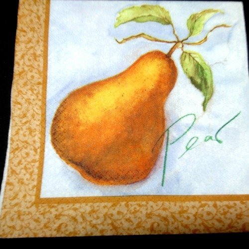 Serviette papier/napkin  fruit  "poire" 