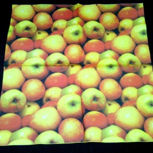 Serviette papier/napkin  fruit "pomme de reinette" 