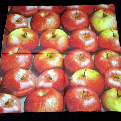 Serviette papier/napkin  fruit "pomme rouge" 