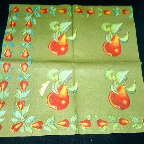 Serviette papier/napkin  fruit  "poire" 