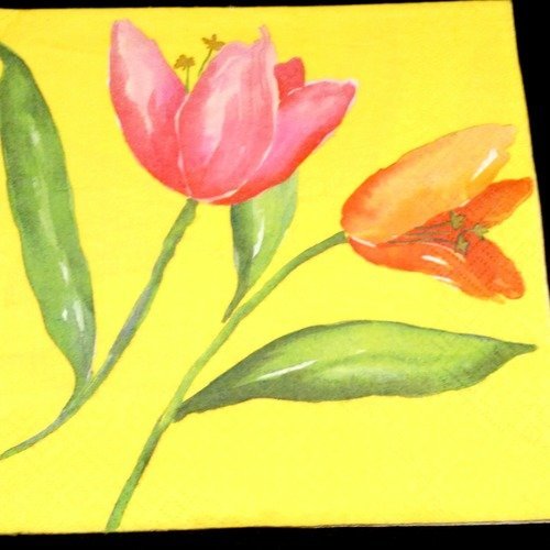 Serviette papier/napkin  "tulipe" 