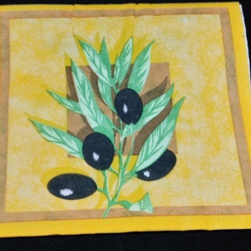 Serviette papier/napkin  "olive noire"