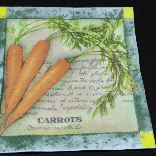 Serviette papier/napkin  légume "carottes"
