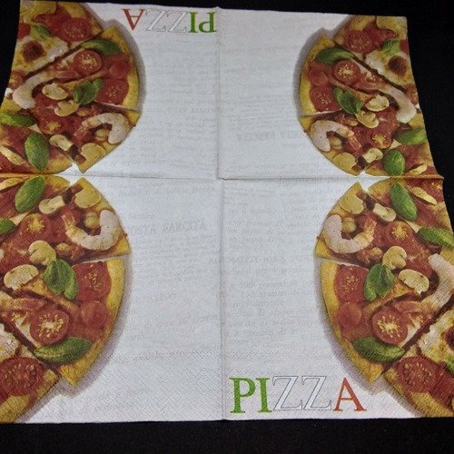 Serviette papier/napkin  "part de pizza"