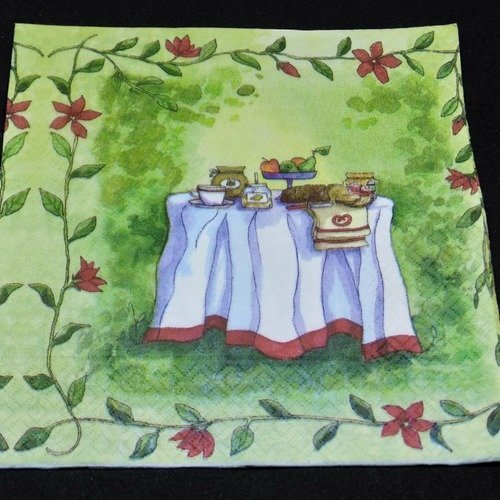 Serviette papier/napkin   "table petit déjeuner" 