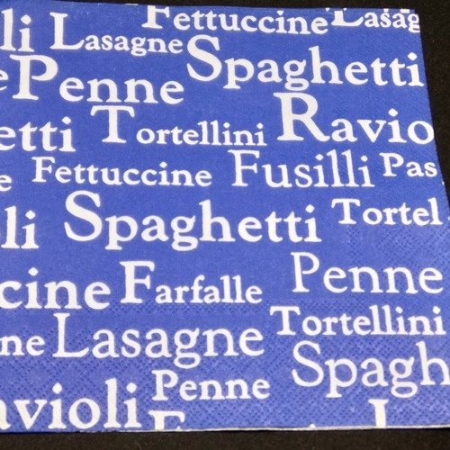 Serviette papier/napkin   "pâtes, pasta" 