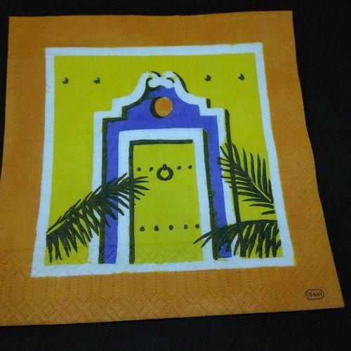 Serviette papier/napkin  "voyage au maroc, la porte" 