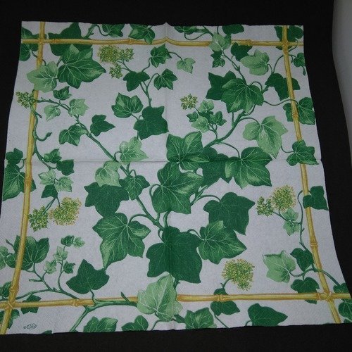 Serviette papier/napkin  "feuilles de lierre"
