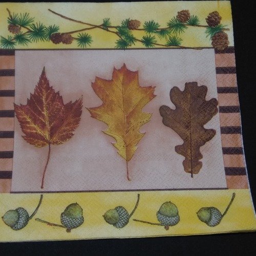 Serviette papier/napkin "feuillage d'automne" 