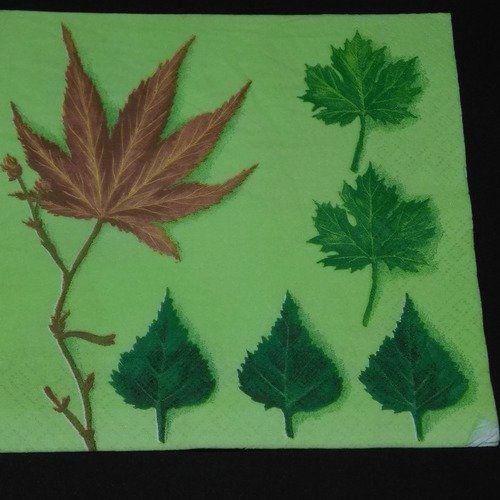 Serviette papier/napkin "feuilles" 
