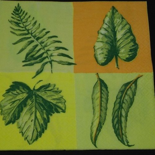 Serviette papier/napkin "feuilles" 