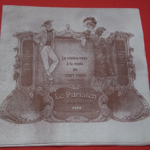 Serviette papier/napkin  "publicité le parisien paris" 