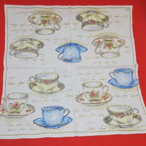 Serviette papier/napkin  "tasse à thé porcelaine anglaise" 