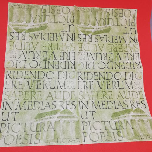 Serviette papier/napkin  "ecriture romaine, thermes romain" 