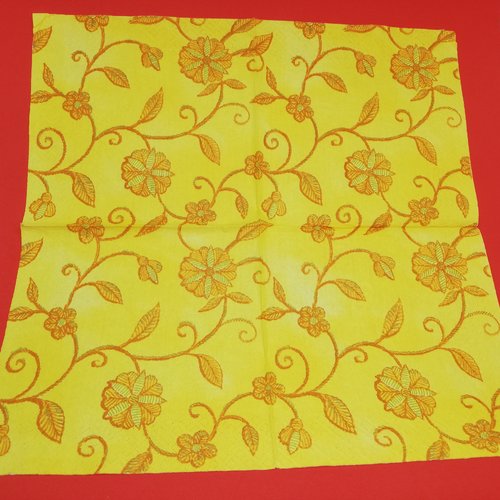 Serviette papier/napkin  "décor arabesque fleurie" 