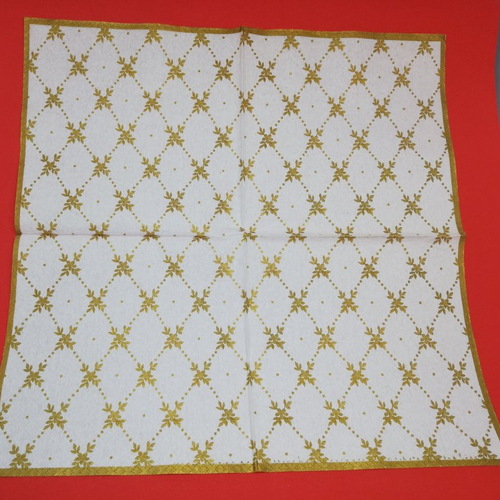 Serviette papier/napkin  "décor fleurs de lys" 