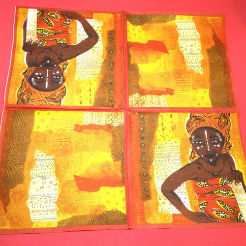 Serviette papier/napkin  "voyage en afrique, bamako" 