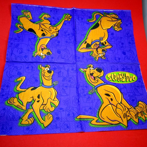 Serviette papier/napkin: enfant  "le chien scoubidou" 