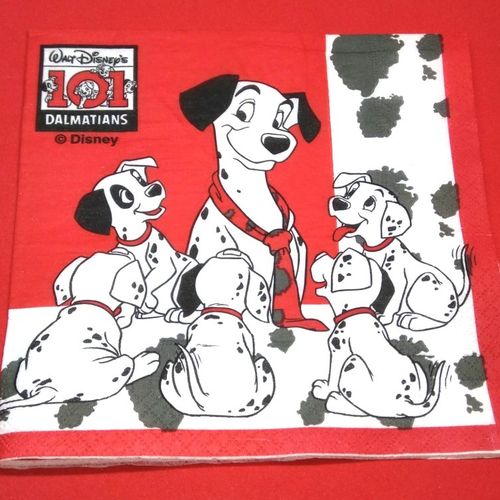 Serviette papier/napkin: enfant  "les 101 dalmatiens" 