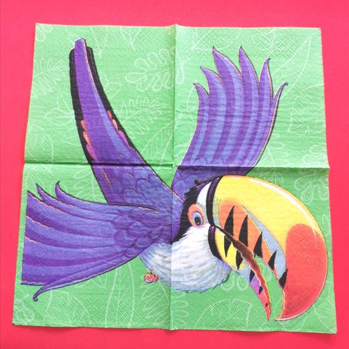 Serviette papier/napkin:  "toucan"