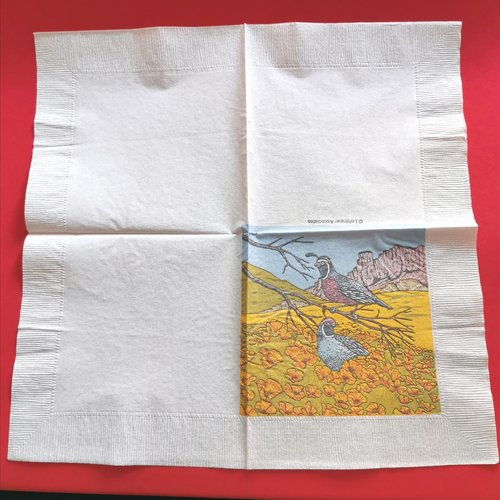 Serviette papier/napkin: "faisans, coqs de bruyère"