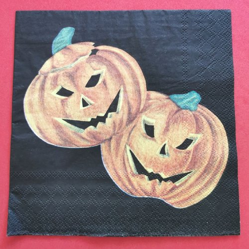 Serviette papier/napkin: "halloween, citrouilles"