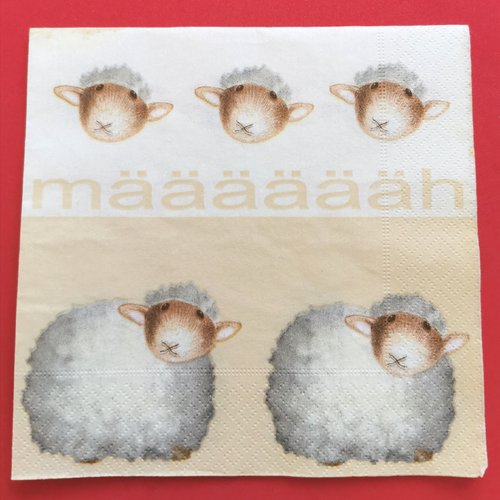 Serviette papier/napkin: "moutons"