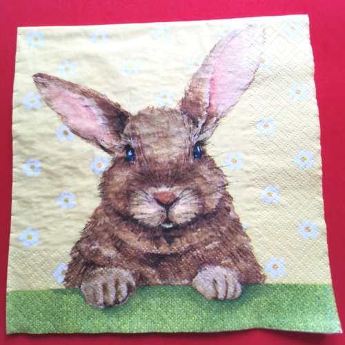 Serviette papier/napkin : "lapins"
