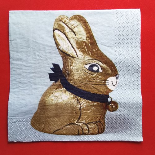 Serviette papier/napkin : "lapins, publicité lindt"