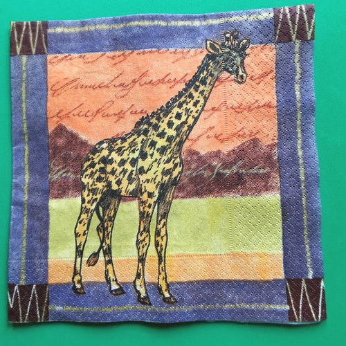 Serviette papier/napkin : "girafes"